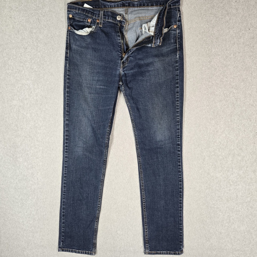 Levi's 511 Men Jeans 34X32 Blue Denim Slim Skinny Low Rise Dark Wash 29" Inseam